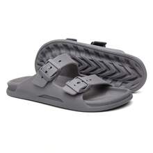 Men's Nuvem Slim Flip Flops Slide Sandal Two Straps Adjustable Buckle Super Light New Release. - 灰色 - 查看 1