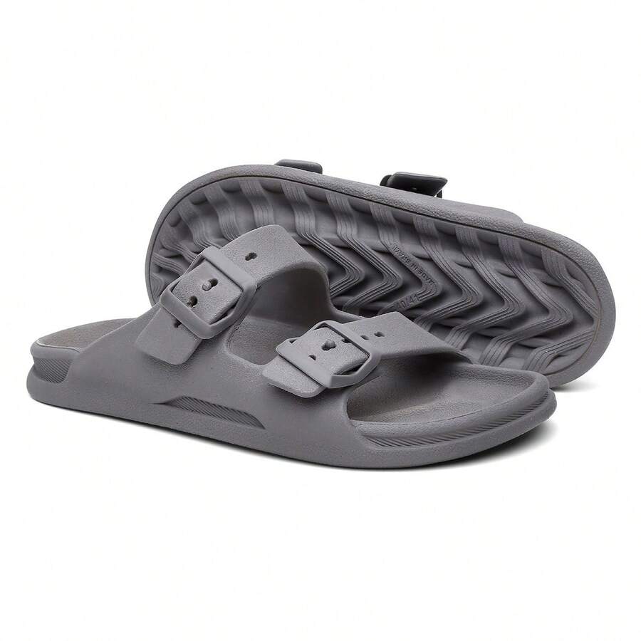 Men's Nuvem Slim Flip Flops Slide Sandal Two Straps Adjustable Buckle Super Light New Release. - 灰色 - 查看 1