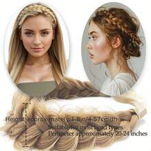 Adjustable Ponytail Hair Band, Synthetic Fiber Braided Wig Hairpiece, Heat Resistant For Women, Suitable For Daily Wear, Party & Gatherings