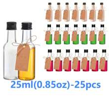 25 Pack, Mini Liquor Bottles,0.83oz 1.7oz 3.3oz Plastic Empty Miniature Bottle With Screw Caps, Small Shot Bottles, Drink Containers Wine Bottles Reusable Empty Spirit Bottle Juice Bottles Alcohol Bottles Sauce Bottles For Weddings Parties, Christmas Day Party Supplies