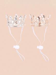 1pc Pet Birthday Crown Hat, Cat Birthday Crown Hat, Dog Birthday Crown Hat, Cat & Dog Pearl Crown Hat