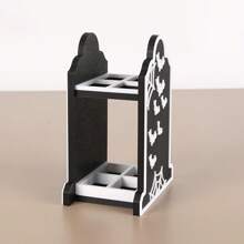 1 pieza Soporte para cepillo de dientes con diseño de murciélago estilo gótico - Plástico duradero, organizador independiente para brochas de maquillaje y pasta de dientes para el tocador del baño, regalo ideal para fiestas y organizador de baño inspirado en Halloween