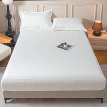 1 husă de protecție pentru saltea, prietenoasă cu pielea, cu design în carouri în relief, cu buzunar adânc, pentru utilizare în toate anotimpurile, moale și respirabilă, lavabilă la mașină, potrivită pentru dormitor, hotel, cadou pentru casă de vacanță