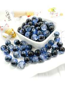 A Set Of 50 Mixed Color Glass Crack Beads - Shiny 10mm Round Glass Beads, Suitable For DIY Jewelry Making, Bracelets, Necklaces, Earrings - Carefully Selected Varieties, No Power Required, Glass Bead Products