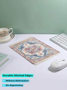 Bohemian Style Tassel Mouse Pad, Rubber Base Anti-Slip Heat Resistant, Can Be Used As Placemat Or Trivet - Round - View 8