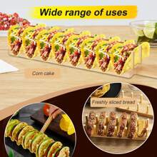 Soporte de bambú para calentar y mantener tortillas, que acomoda 8 tortillas blandas o duras, organizador de dispensador de tortillas