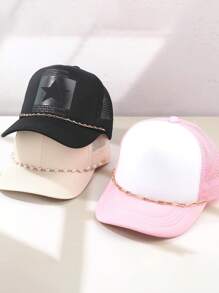 1 件/5 件金链仿珍珠帽链帽檐装饰女士男士金属可拆卸链条散装卡车帽珍珠粗链配饰饰品女士钥匙扣适用于 DIY 网状棒球帽挂绳（无帽子）