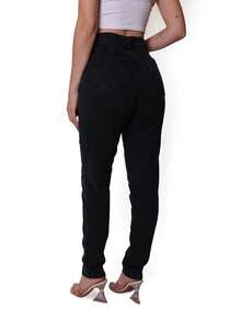 Women's Marbled Mom Jeans Premium Thick Fabric/These Pants Have No Stretch And The Fabric Is 100% Cotton - màu đen - Xem 4