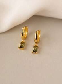 S925 Sterling Silver Custom Birthstone Huggie Hoop Earrings - Personalized Jewelry Gift For Girlfriends, Sisters, Best Friends & Self - Ideal For Birthday, Anniversary, Prom Night, Daily Glamorous Style, Party Occasions & Unforgettable Moments - Multicolor - View 6