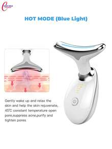 1PC Halal Beauty 7-In-1 Dolphin Face & Neck Massager With 160° Head & 7 LED Lights - CE ROHS Certified Facial Slimming Tool, Skin Care Gift For Women, Mother, Sister - White - View 8