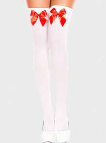 Bowknot Design Simple Knee-High Socks, Y2K
