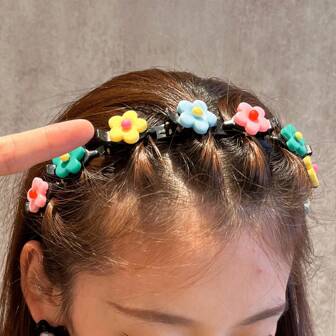 Girls' Colorblock Cartoon Cute Acrylic Hair Bands Headbands Hair Accessories Headwear For College Style, Braided, Loose Hair, Summer