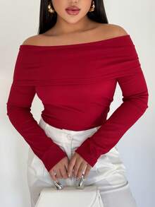 Women Blouses - 紅色 - 查看 2