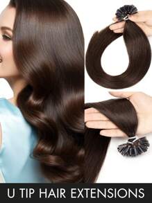 50 Strands U-Tip Hair Extensions 100% Real Human Hair Remy Quality Keratin Hot Fusion Straight Natural Soft Black Brown Blonde Highlights 12/16/20 Inch 30g Per Pack For Women All Ethnicities, Versatile Hair Styling | Natural Appearance | Highlighted Hair Strands, Hair Accessories