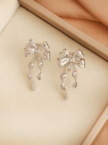 1 对简约蝴蝶结耳钉，适合女性日常佩戴，可爱蝴蝶结女士蝴蝶结夏季珠宝女士珠宝姐妹礼物女士礼物珠宝饰品舞会珠宝