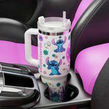 Disney 1 Peça Copo Térmico Isolado de Aço Inoxidável de 40oz Compatível com Stitch da Disney, com Alça e Canudo - Parede Dupla a Vácuo Isolada, Design Fofo de Stitch, Mantém Bebidas Quentes/Frias por Horas, Presente de Natal Perfeito para Fãs, Utensílio de Viagem | Design de Personagem Divertido | Utensílios de Bebida