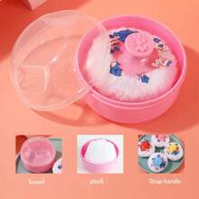 Baby Body Makeup Puff Large Fluffy Soft Face Loose Puff With Container Box, Suitable For Baby Kids Adult Bathing Trip