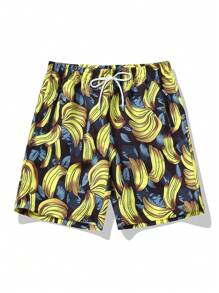 Men's Printed Casual 5-Inch Beach Shorts, Quick-Dry Breathable Summer Holiday Relaxed Fit Bermuda Shorts