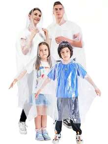 1 capa de chuva transparente e moderna para o corpo inteiro, fácil de transportar, adequada para caminhadas, feita de material EVA, para adultos e crianças
