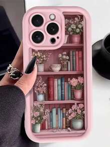 1pc Soft TPU Shockproof Book Design Phone Case Compatible With IPhone 7 Plus/8 Plus/16/16 Plus/16 Pro/16 Pro Max/XR/XS Max/11/11 Pro/11 Pro Max/12/12 Pro/12 Pro Max/13/13 Pro/13 Pro Max/14/14 Pro/14 Plus/14 Pro Max/15/15 Pro/15 Plus/15 Pro Max, Pink, Fashionable/Elegant/Cute/