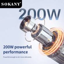 SOKANY Christmas Gift Cooking Stick, Electric Stirring Stick, Multi-Function Handheld Egg Beater, Juicer - EU C Type Plug(220-240V) - View 5