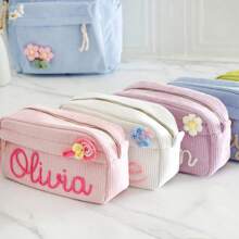 Personalisierte Federtasche, Geschenk zum Schulanfang, individuelle Kordel-Federtasche mit Namen für Mädchen, Geburtstaggeschenk für Mädchen/Jungen, multifunktional, dekorativ, wiederverwendbar, modern, farbig, süß, vintage, cartoon, kawaii, individuell, personalisiert, einzigartig, für Mitarbeiter, Kunden, Studenten, für Geschäft/Arbeit/Büro, für die Schule