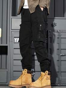 Fall-Winter 2025 Cargo Pants Men's Retro Baggy Slacks Men's Outdoor Pants Fashion Sweatpants - Xám - Xem 6