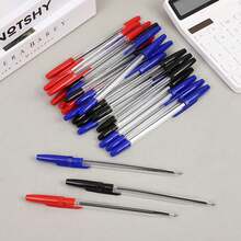 6-15pcs Blue, Red, Black Cristal Pens BIC Ballpoint Pen, Medium Point (1.0mm), School OFFICE Supplies For Student Teacher, School Supplies, Back To School - 均碼 - 查看 4