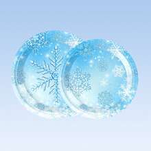 Zestaw 10/20/80 szt. dekoracji na imprezę w kształcie płatka śniegu, zawiera talerze imprezowe 7/9 cala, serwetki, kubki, odpowiednie na przyjęcie urodzinowe, spotkania rodzinne, piknik na świeżym powietrzu, wesele, ceremonię zaręczynową