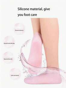 1pair Of Silicone Protective Foot Covers, Soft Breathable Silicone Women's Socks, Reusable Socks To Reduce Foot Pressure, Silicone Protectors To Prevent Dry Feet