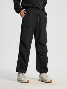 TECTOP 女士户外保暖裤，防风保暖透气防水，弹性腰带，2个大口袋，滑雪徒步裤，随机图案发货，冬季款 - 黑色 - 查看 9