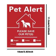 Waterproof UV-Resistant Pet Emergency Rescue Sticker, High Visibility, Easy To Apply, Suitable For Fire And Emergency Situations To Protect Our Cats And Dogs. Firefighters Will Use Warning Stickers To Rescue Our Loved Ones From Windows, Doors Or Houses. Essential Pet Supplies, Pet Safety Warning Sticker, Waterproof Fire Rescue Warning Sticker, Valentine's Day Pet Supplies, Ramadan - Multicolor - View 17