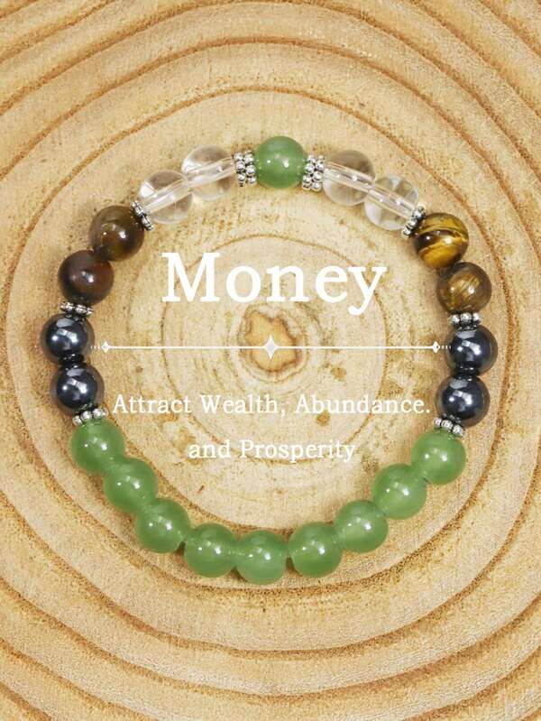 1 stuk Boho Tiger Eye Stone handgemaakte armband, natuurlijke kralen armband voor mannen en vrouwen sieraden accessoires, brengt geluk en rijkdom
