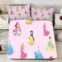 Disney Juego de sábanas de 3 piezas Disney, 1 sábana ajustable, 2 fundas de almohada (sin núcleo) del personaje Stitch, elegante, suave y cómodo, adecuado para dormitorios familiares, habitaciones de invitados, universal para todas las estaciones
