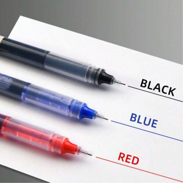3pcs/6pcs/12pcs Quick-Drying Liquid Ink 0.5mm Office/Student Ballpoint Pens [3 Color Options], School Supplies, Back To School