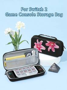 1pc Switch 2 Protective Case (2025) Gaming Accessories, Fits Switch 2/Switch OLED/Switch NS/Lite, Floral Print TPU Protective Cover, Storage Bag, Card Slot Base, Best Gift For Switch Players