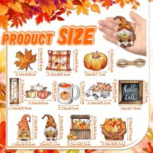 12pcs/24pcs/36pcs Autumn Decorations, Cute Style Decor, Thanksgiving Decor, Farmhouse Wooden Gnomes, Maple Leaves, Pumpkins Hanging Ornaments, Party Gifts, Autumn Home Decor, School Event Decorations, Birthday Decor, Living Room Bedroom Wall Decor, Holiday Supplies. It Is A Thoughtful Gift Full Of Autumn Atmosphere To Convey Happiness And Blessings To Your Loved Ones, Friends Or Colleagues, And Give Them A Holiday Embrace! Fall Decor Halloween