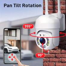 1 pieza/2 piezas Cámara de seguridad de alta definición 1080P, Cámara domo, Conexión inalámbrica WiFi, Cámara de vigilancia interior/exterior de 2,4GHz, Monitor de seguridad exterior de alta definición 2K, Monitoreo panorámico de 360°, Visión nocturna a color, Audio bidireccional, Alimentada por USB