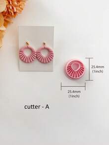 1/6pcs Geometric Shaped Soft Clay Molds, Retro Embossing Set, Polymer Clay Cutter, Clay Earring Cutter, Polymer Clay Earring Making Tools, Clay Jewelry Making Kit, Clay Earring Molds, PLA Material, DIY Earring Gift - Pink - View 6