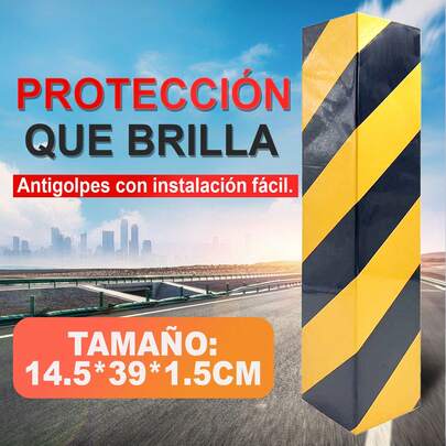 Protetor de Canto Refletivo | Protetor de Canto Refletivo | Protetor de Canto de  | Proteção Anticolisão | Design Vermelho/Branco/Preto/Amarelo | Fácil Instalação | 14,5 x 39 x 1,5 cm | Ideal para Estacionamentos, Armazéns e Espaços Industriais