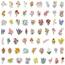 60pcs PET Transparent Colorful Butterfly/Flower Graffiti Sticker, Hand Account Material Decor, Gift Packaging Decal, Holiday Party Supermarket Window Flower Shop Cafe Atmosphere Decoration, Craft Supplies & Stickers, Durable Stickers, Packaging Sealing Label Stickers, For Party, Scrapbook, Gifts, Journaling, Laptop, Skateboard, Bottles, Phone, Notebooks, Posters, Car