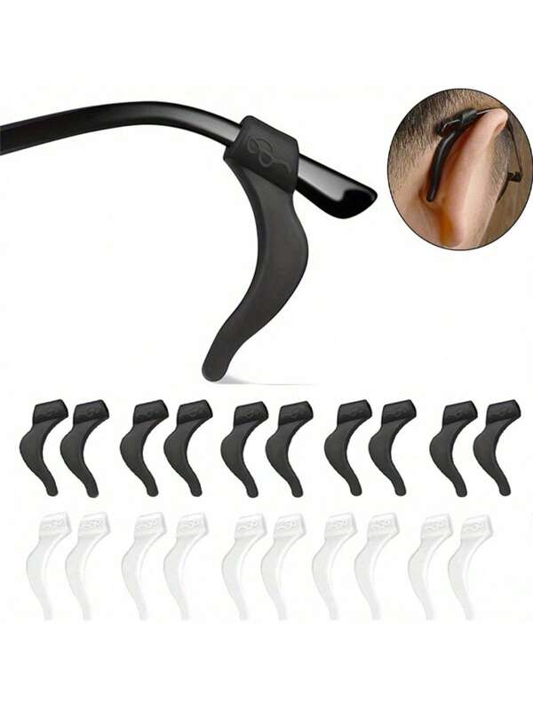 10~60pcs Glasses Ear Clips, Soft And Comfortable Anti Slip Glasses Ear Clips, Comfortable Silicone Elastic Glasses Covers, Suitable For Glasses And Sports Glasses,