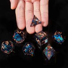 Lightweight Portable RPG Dice Set, Dual Color Glossy Sharp Edge Resin Dice Set - Multicolor - View 9