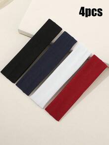 4PCS Fashion Versatile Campus Style Solid Color Simple Women's Hairbands Suitable For Daily Leisure And Sports Use As Women's Hair Accessories, School Stuff, College, Headbands - Multicolor - View 2
