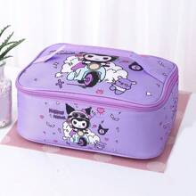 Sanrio 1 szt. Torba na lunch z motywem kreskówki Sanrio, Kuromi, Hello Kitty, My Melody, wielokrotnego użytku, składana, przenośna, odpowiednia do szkoły, pracy, pikniku, na zewnątrz, z powrotem do szkoły