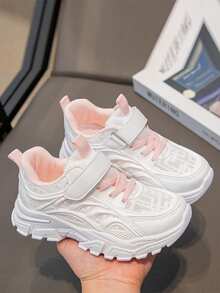 1双女童夏季运动鞋，2025年新款透气白色儿童网眼运动鞋 - 粉色 - 查看 7