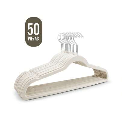 ANDROMEDA INC Set 50 piezas ganchos perchas para ropa terciopelo antideslizantes ahorrar espacio closet organizador resistente ganchos prendas delicadas ropa colgar no resbala multiusos hogar