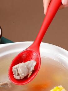 1pc, Integrated Silicone Kitchenware, Kitchen Cooking Spoon, Thick Spoon, Rice Spoon, Small Colander, Salad Spoon, Stirring Salad More Tableware, Kitchen Accessories, Kitchen Appliances, Kitchen Gadgets, Kitchen, Kitchen Stuff