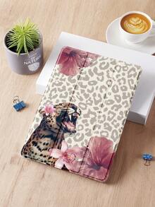 Cheetah,Leopard Print 1pc Leopard Printing Tablet Sleeve With Pencil Slot, Drop-Proof, Sleep/Wake Support, Compatible With Samsung, And IPad - Multicolor - View 5