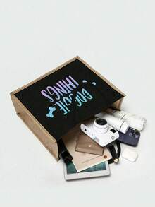 "DOGGIE THINGS"Letter, Bone Pattern Printed Handbag Set, A Gift For Dogs And Pet Lovers, Handbag With Makeup Bag And Mini Coin Wallet, Dog's Favorite Bone Pattern Design - Multicolor - View 2